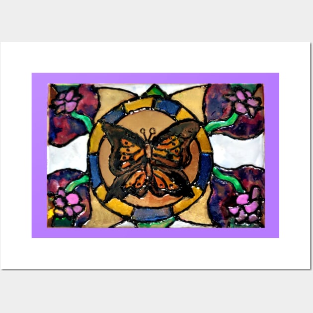 Stained Glass Spring Monarch Butterfly Wall Art by Art by Deborah Camp